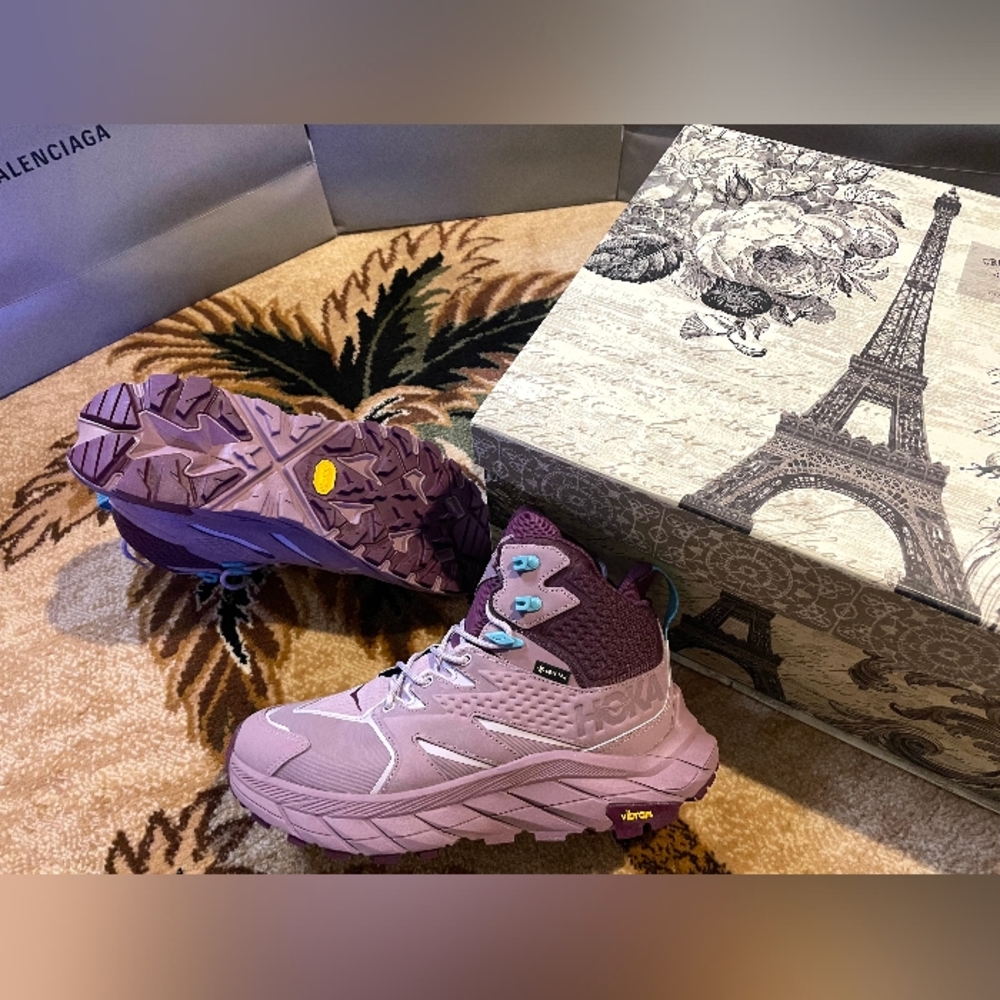 Hoka One One Anacapa Gore-Tex Mid Vibram Hiking Boots Shoes Elderberry Grape - Picture 5 of 15